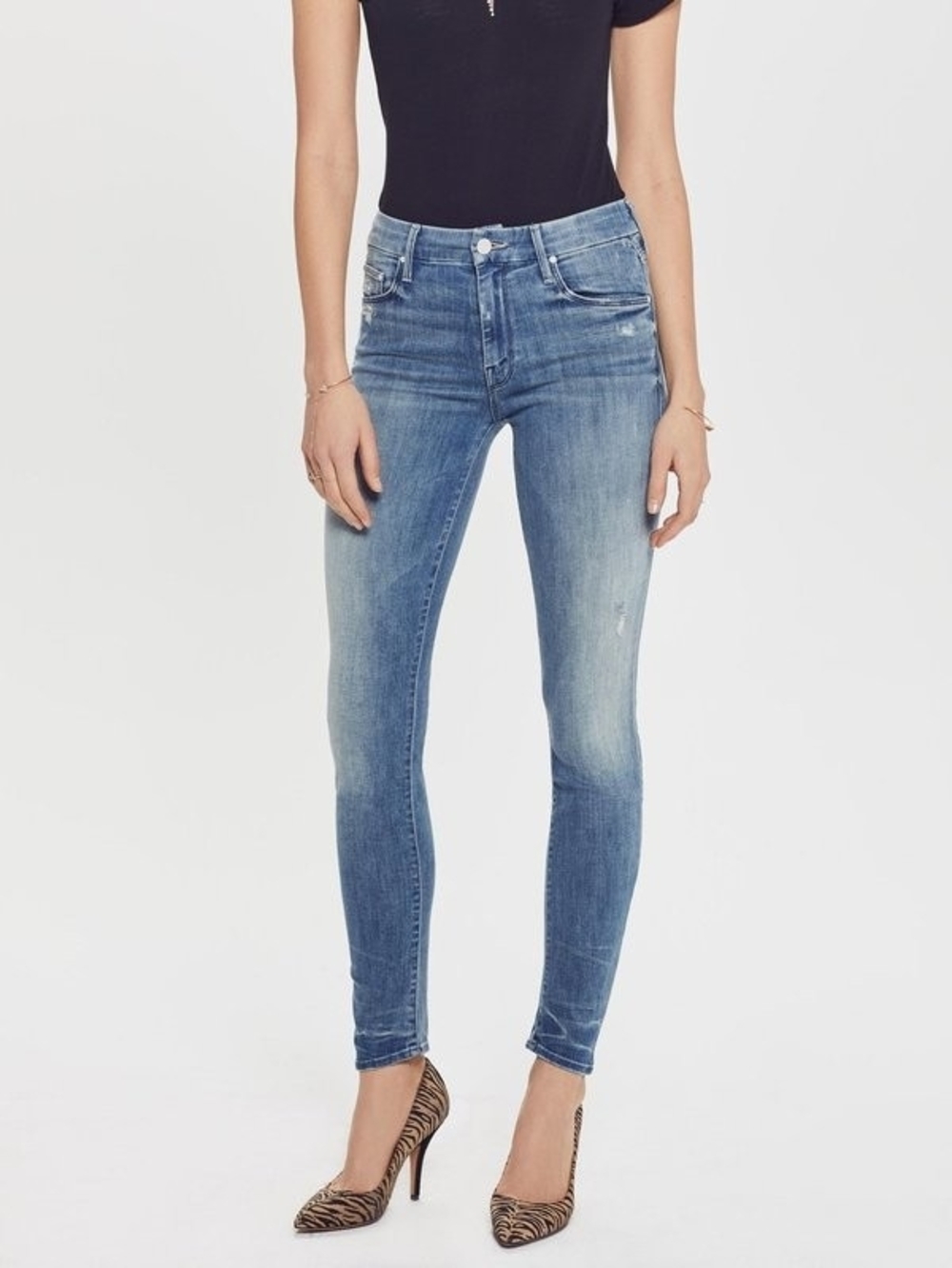 MOTHER The Looker Skinny Distressed Jeans Graffiti Girl Wash Women's Size 25